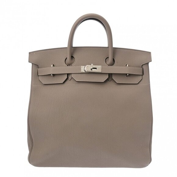 HERMES HAUT A COURROIES 40 Gris asphalte hand bag - Picture 1 of 12